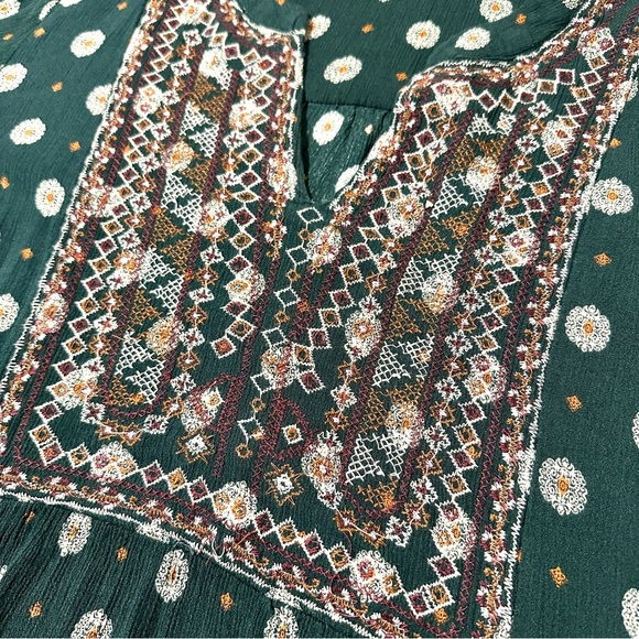 Knox Rose Teal and Brown Aztec Blouse • XLarge - Picture 2 of 5